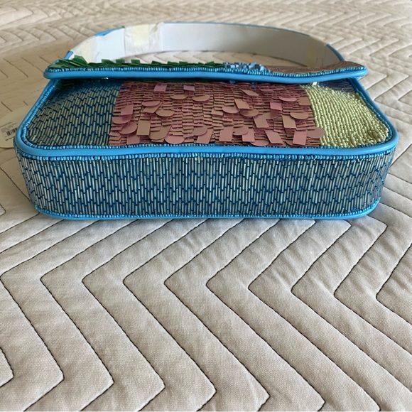 Tommy Beaded Patchwork Shoulder Bag Staud NWT - Picture 4 of 17